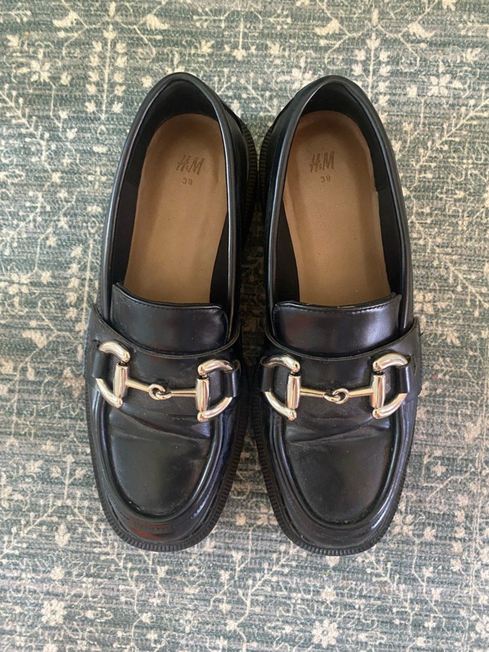 H&M Black Loafers with Silver Horsebit